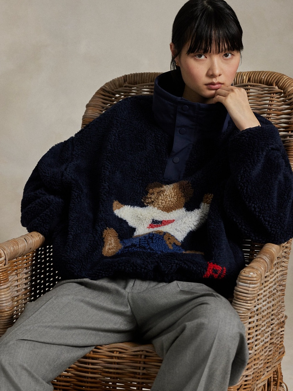 Polo by Ralph Lauren Polo Bear High Pile Fleece Mockneck